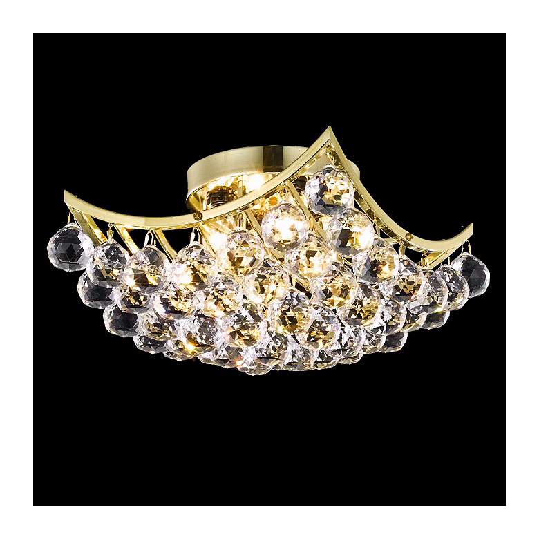 Image 1 Corona 12" Square Gold and Crystal Ceiling Light