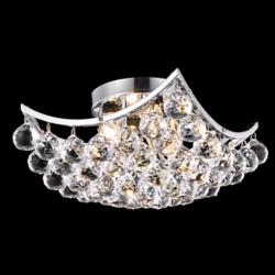 Corona 12&quot; Wide Crystal Ceiling Light