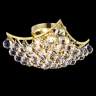 Corona 12" Square Gold and Crystal Ceiling Light
