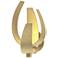 Corona 13.6"H Large Modern Brass Sconce With Frosted Glass Shade