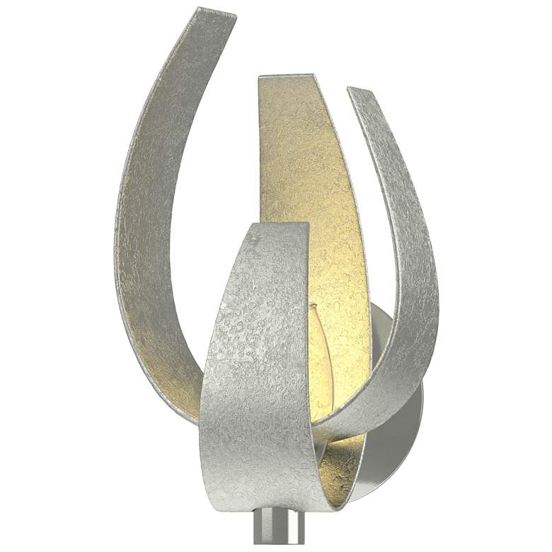 Image 1 Corona 13.6"H Large Sterling Sconce With Frosted Glass Shade