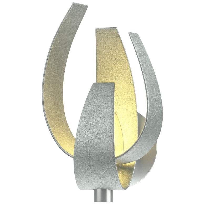 Image 1 Corona 13.6"H Large Vintage Platinum Sconce With Frosted Glass Shade