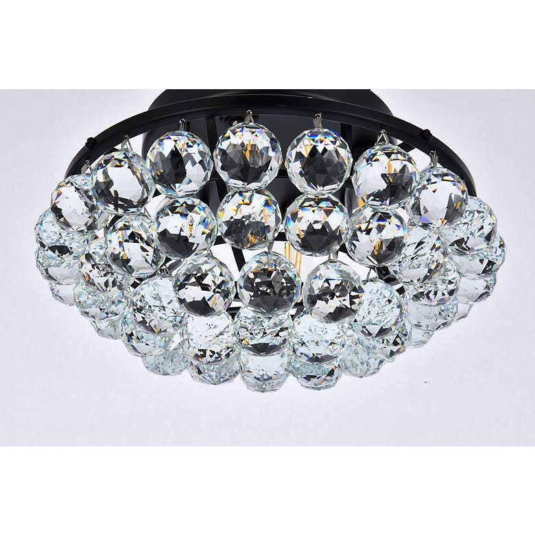 Image 6 Corona 14" Wide Black Iron Crystal 4-Light Ceiling Light more views