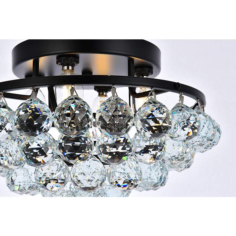 Image 7 Corona 14" Wide Black Iron Crystal 4-Light Ceiling Light more views