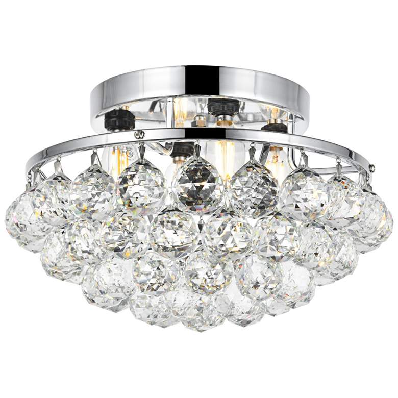 Image 2 Corona 14" Wide Chrome and Clear Crystal Ceiling Light