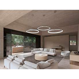Image5 of Corona 15.75" Wide Bright Satin Aluminum LED Pendant more views