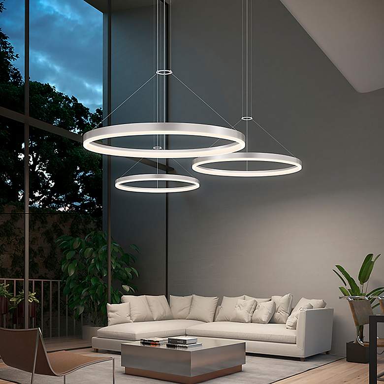 Image 4 Corona 15 3/4" Wide Bright Satin LED Ring Pendant Light more views