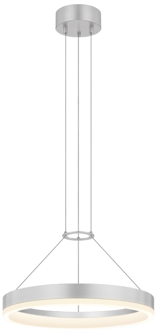 Image 2 Corona 16"Wide LED Ring Pendant Bright Satin Aluminum 3000K 240" 