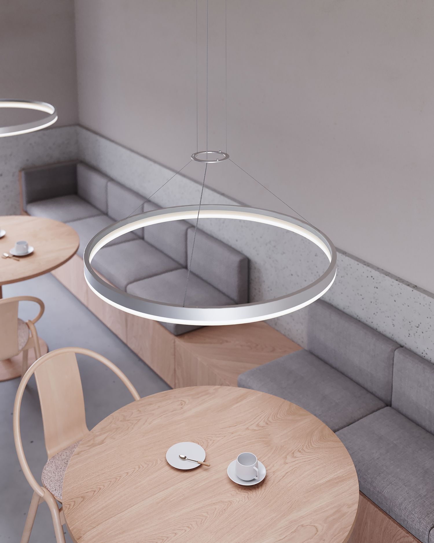 Image 6 Corona 16"Wide LED Ring Pendant Bright Satin Aluminum 3000K 240"  more views