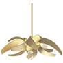 Corona 18.25"W Small Brass Long Pendant w/ Frosted Shade