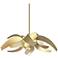 Corona 18.25"W Small Brass Long Pendant w/ Frosted Shade
