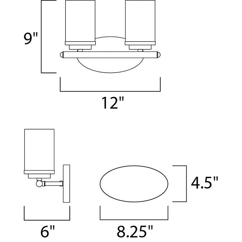 Image 2 Corona 2 Light 12" Wide Satin Nickel Vanity Light more views