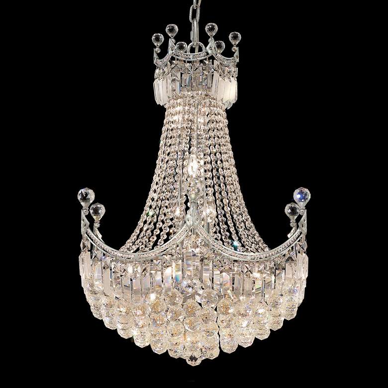 Image 1 Corona 24 inch Wide Chrome and Crystal 15-Light Chandelier