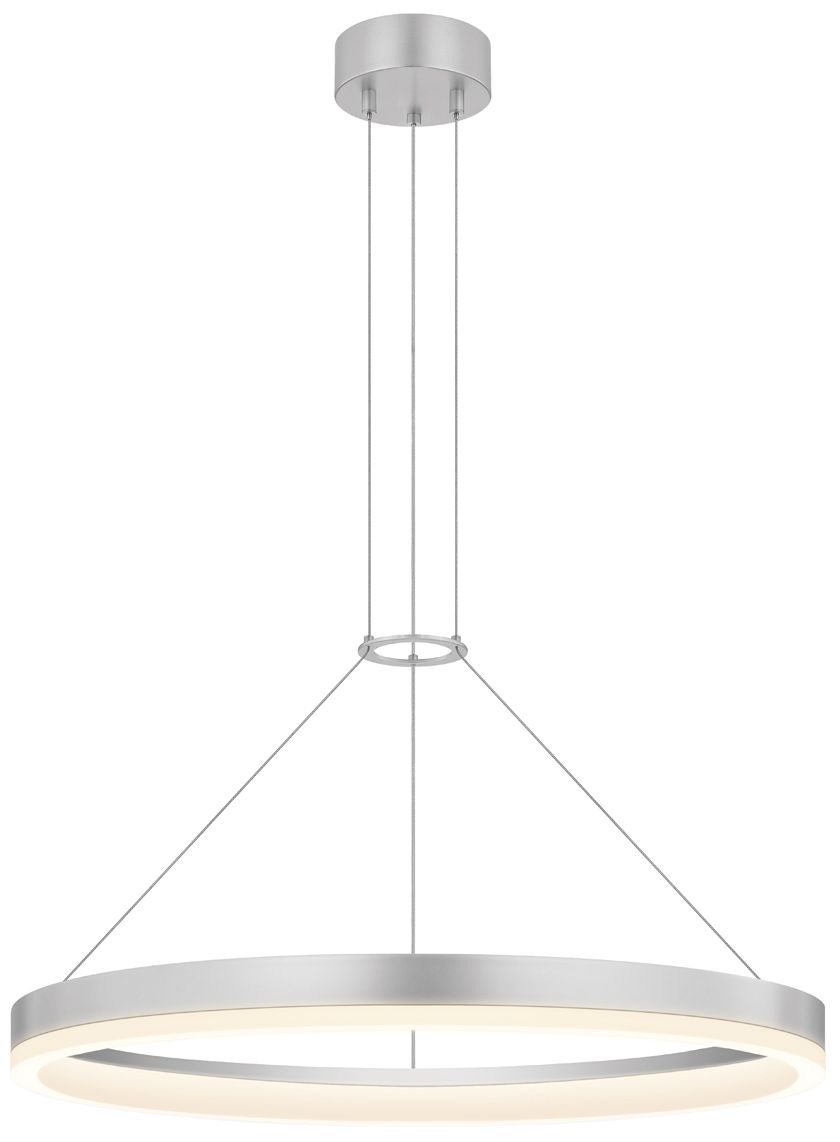 Corona 24" Wide LED Ring Pendant Bright Satin Aluminum 3000K 240"