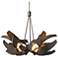 Corona 26.9"W Brass Accented Dark Smoke Pendant With Frosted Diffuser