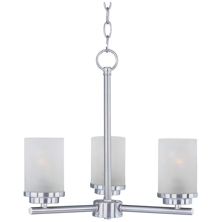 Image 1 Corona 3-Light 16.5 inch Wide Satin Nickel Chandelier