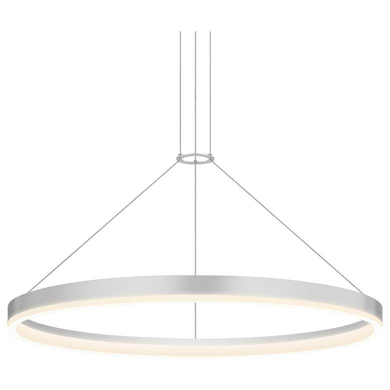Image 1 Corona 32" Bright Satin Aluminum LED Ring Pendant
