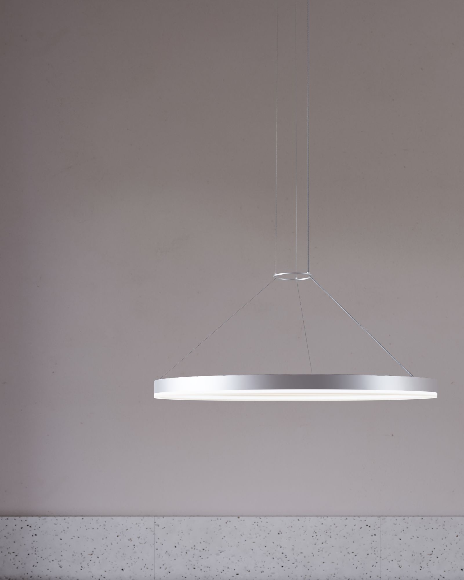 Image 7 Corona 32" Wide LED Ring Pendant Bright Satin Aluminum 3000K 240" more views