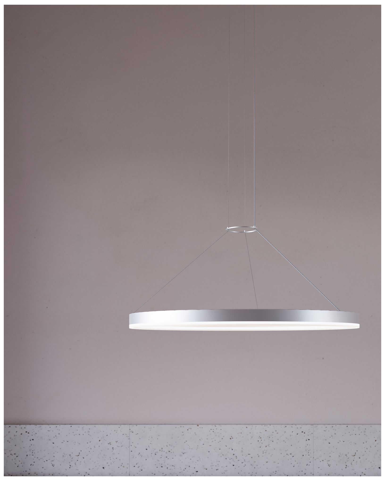 Corona 32" Wide LED Ring Pendant Bright Satin Aluminum 3000K 240"