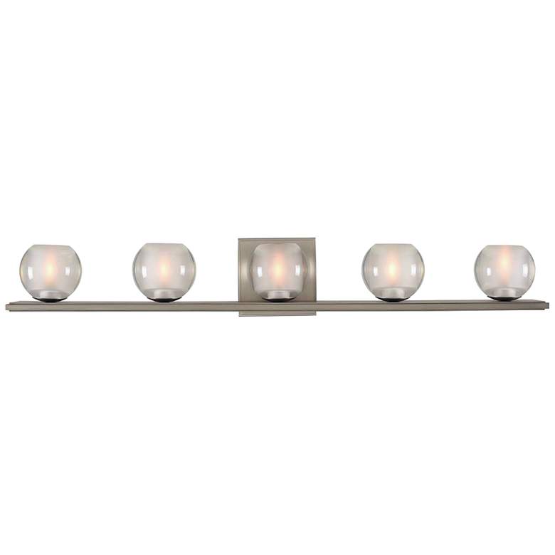 Image 1 Corona 33 inch Wide Satin Nickel 5-LED Bath Light