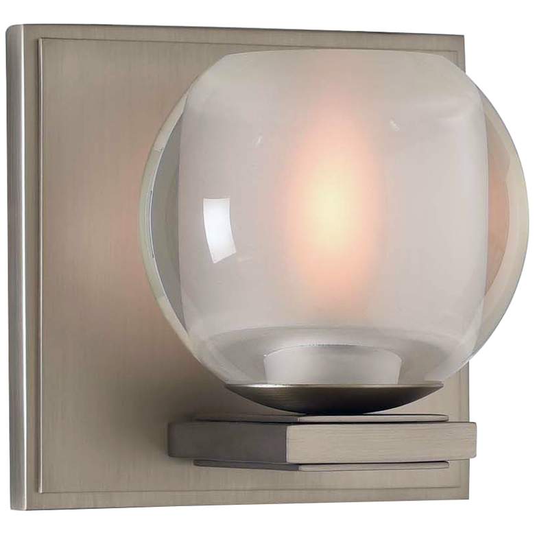 Image 2 Corona 5" High Satin Nickel LED Wall Sconce