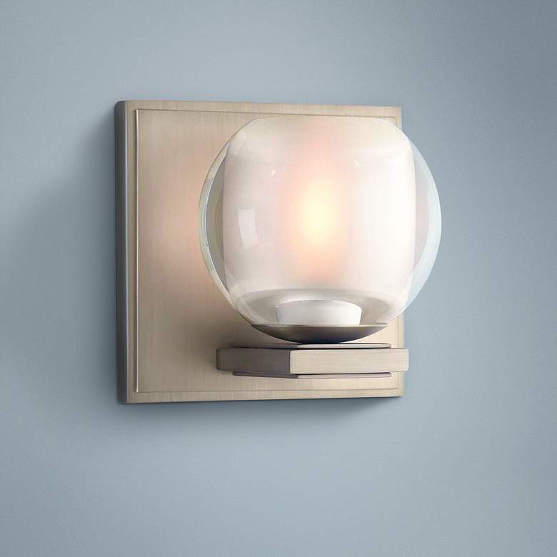 Image 1 Corona 5" High Satin Nickel LED Wall Sconce