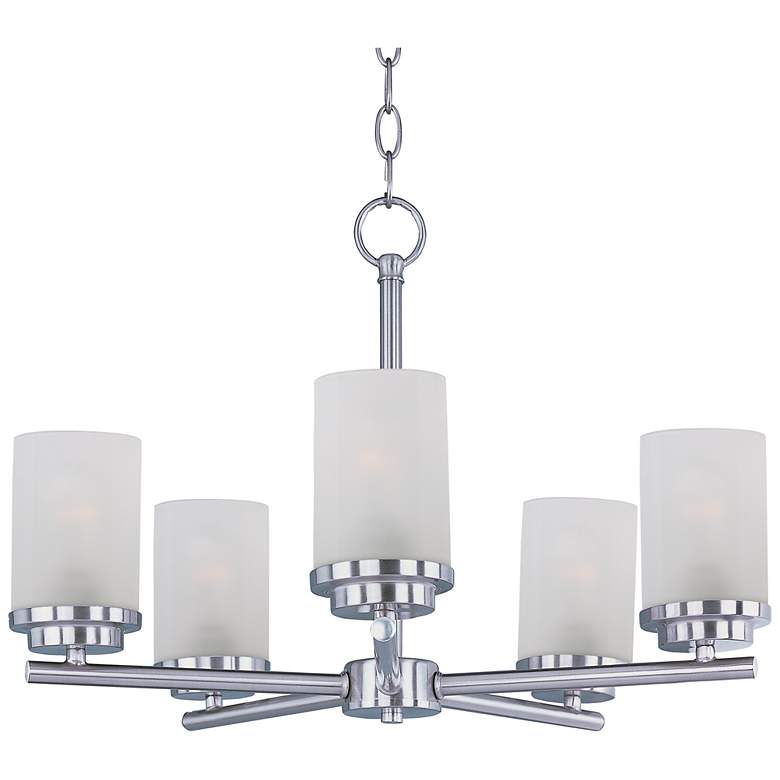 Image 1 Corona 5-Light 22 inch Wide Satin Nickel Chandelier