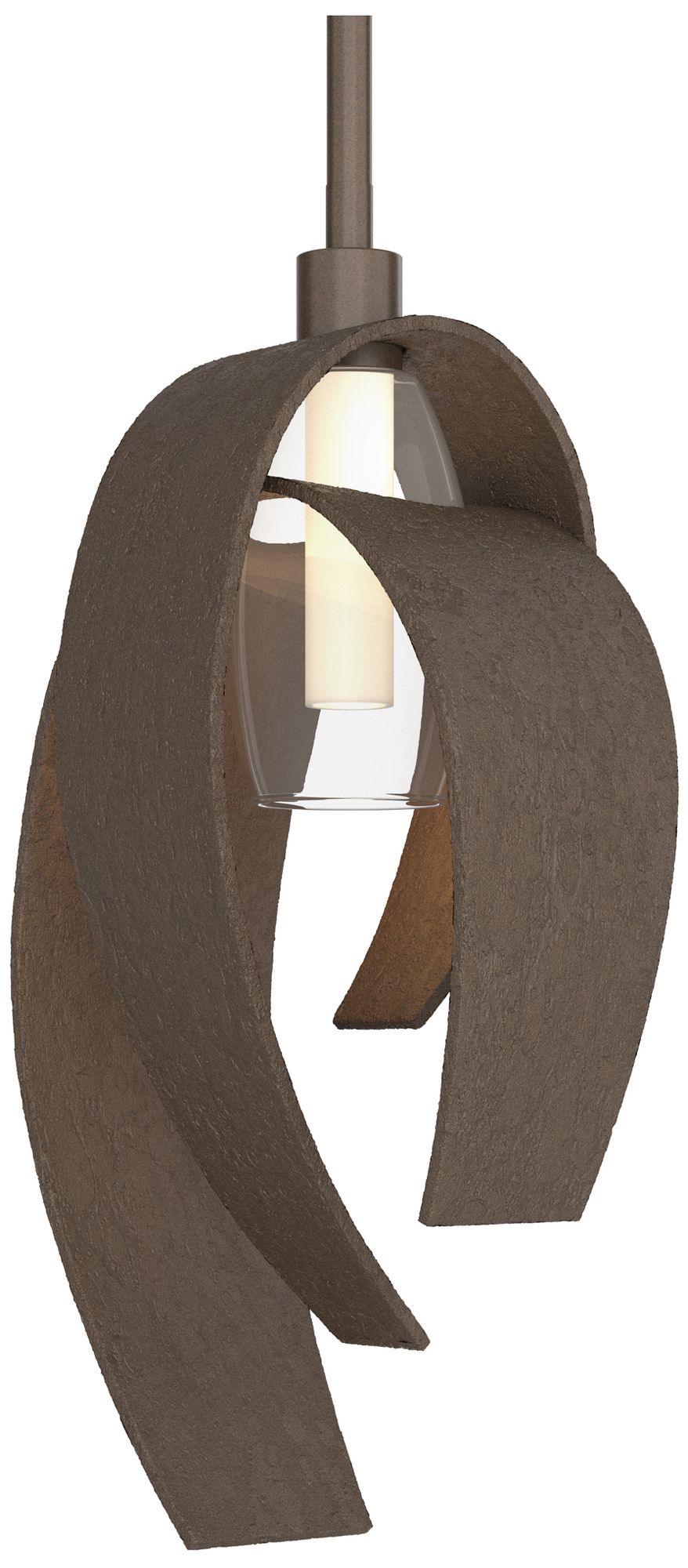 Corona 7"W Large Bronze Mini-Pendant w/ Frosted Glass Shade - Made to