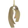 Corona 7"W Large Modern Brass Mini-Pendant w/ Frosted Glass Shade