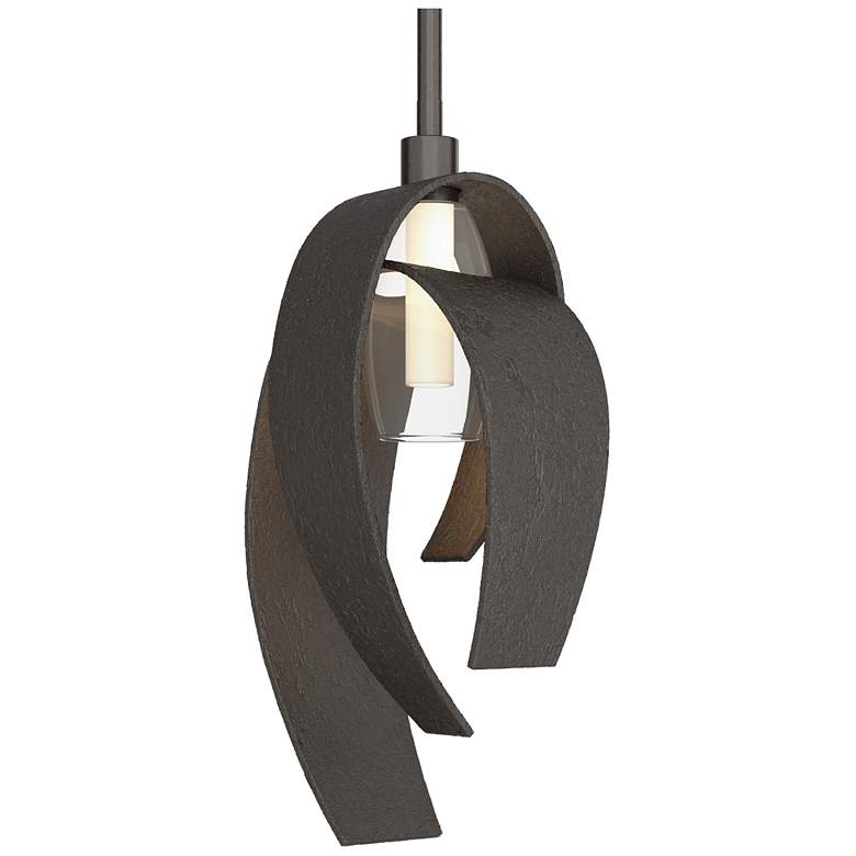 Image 1 Corona 7"W Large Oil Rubbed Bronze Mini-Pendant w/ Frosted Glass Shade