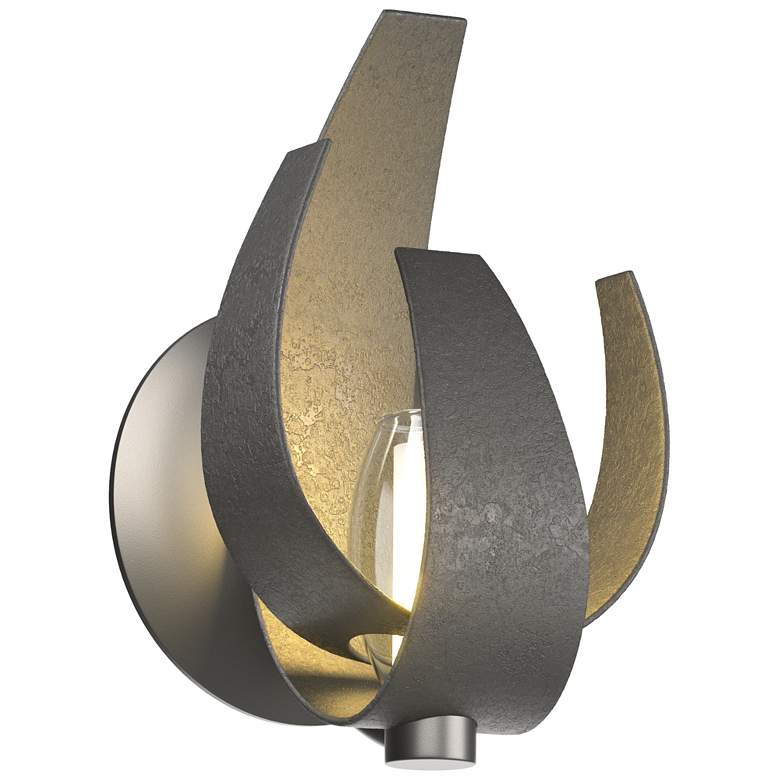 Image 1 Corona 9.7" High Black Sconce With Frosted Glass Shade