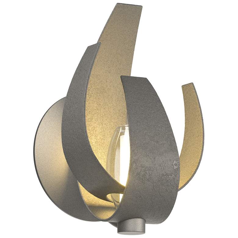 Image 1 Corona 9.7"H Natural Iron Sconce With Frosted Glass Shade