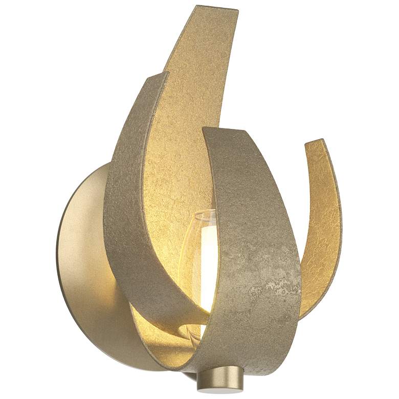 Image 1 Corona 9.7 inchH Soft Gold Sconce With Frosted Glass Shade