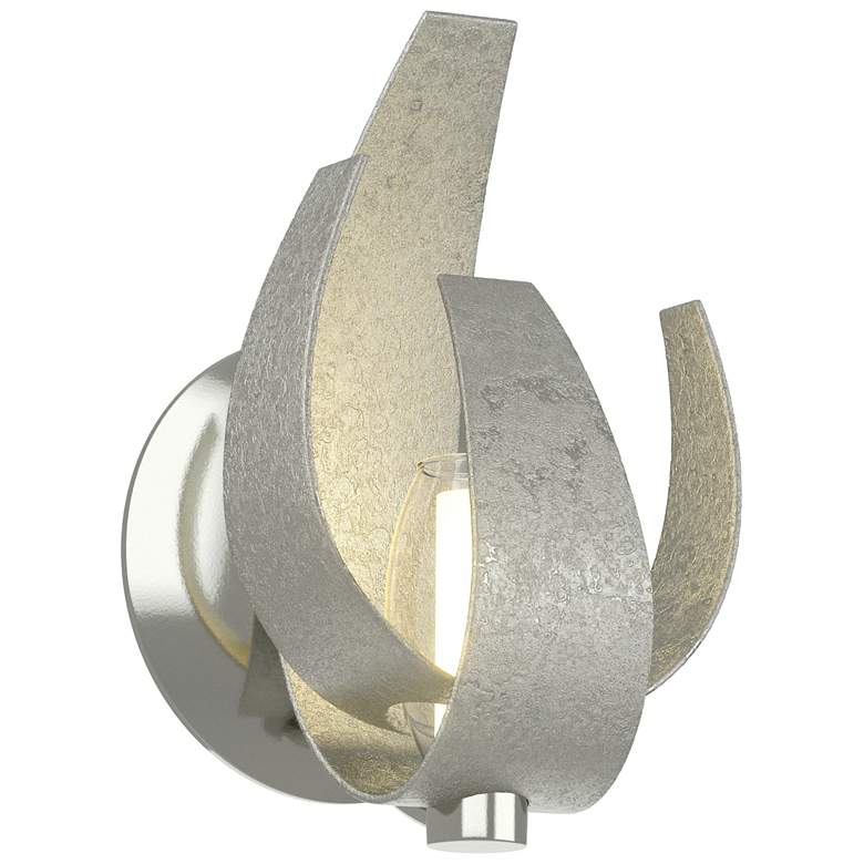 Image 1 Corona 9.7"H Sterling Sconce With Frosted Glass Shade