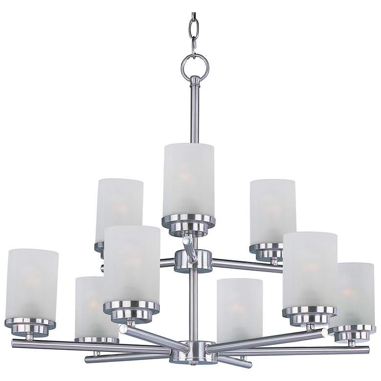 Image 1 Corona 9-Light 28" Wide Satin Nickel Chandelier