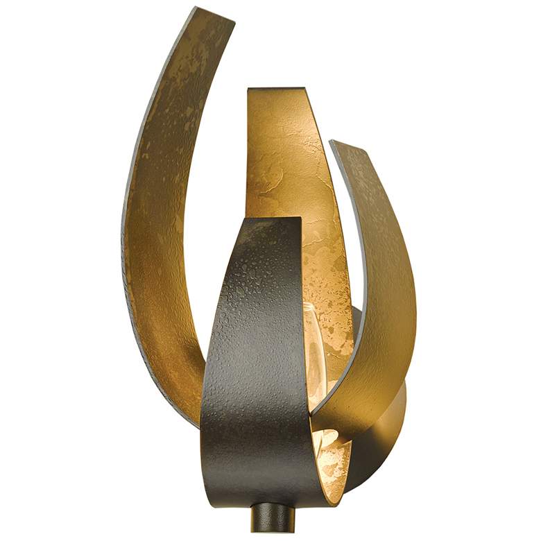 Image 1 Corona Large Sconce - Dark Smoke Finish - Clear Glass with Frosted Diffuser