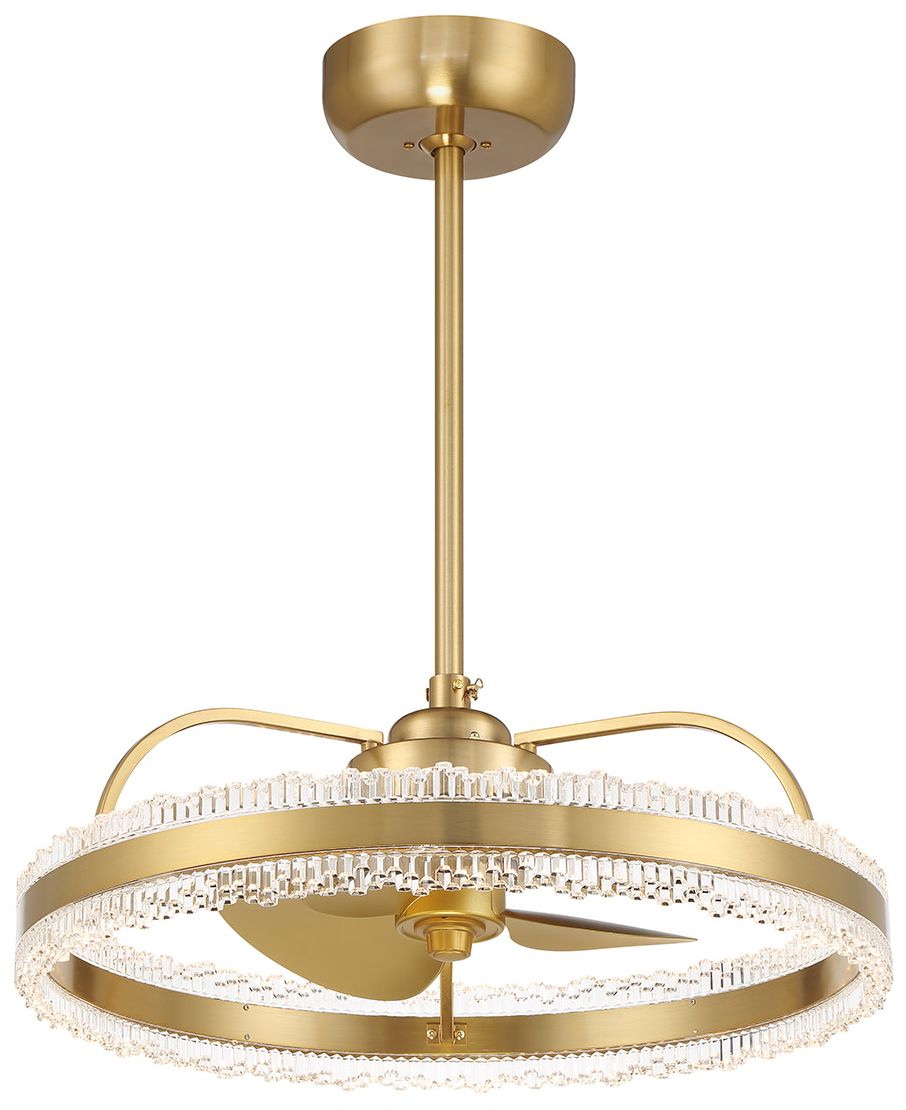 Image 3 Corona LED Fan D'Lier in Warm Brass (Fandelier) more views