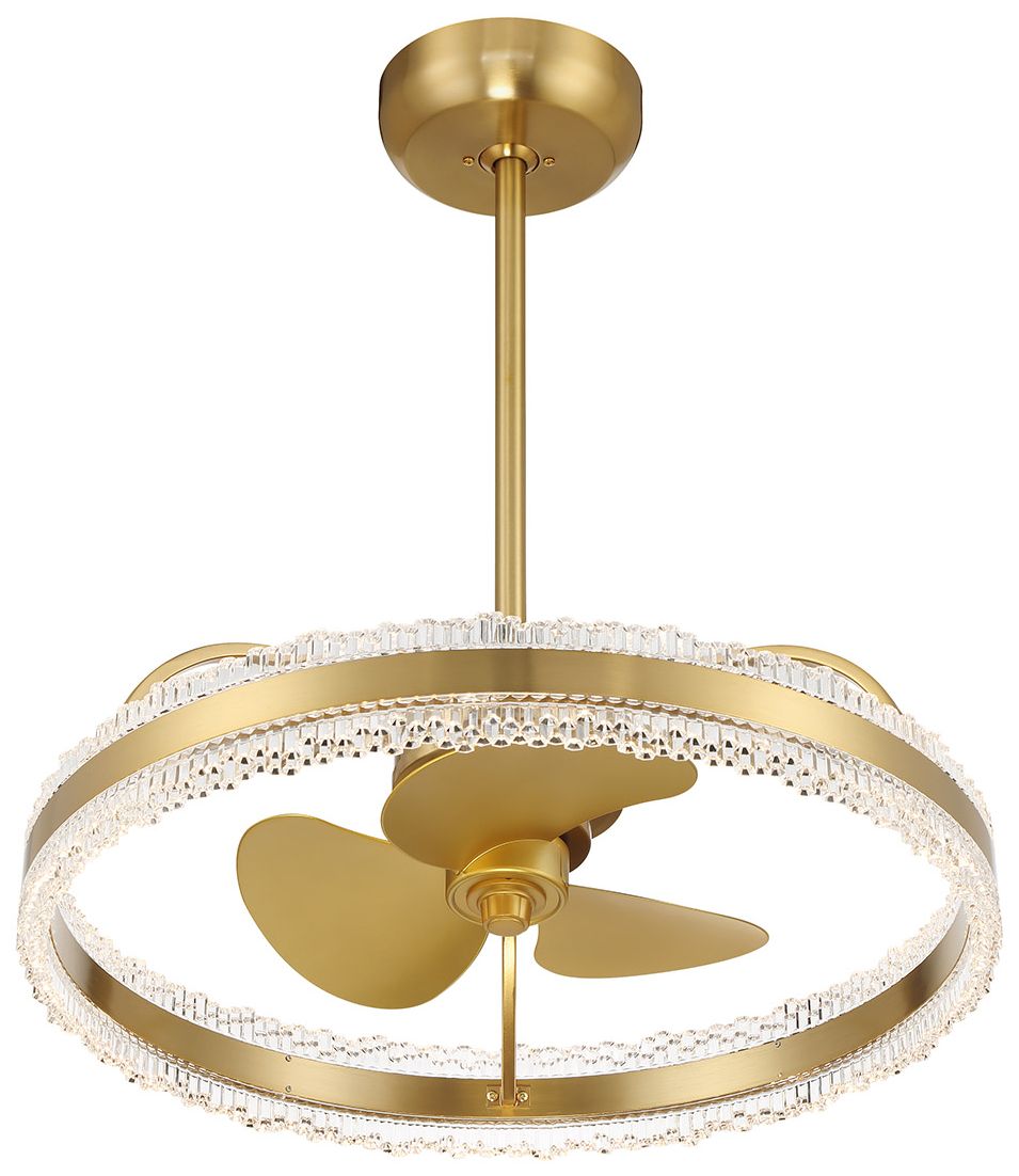 Image 4 Corona LED Fan D'Lier in Warm Brass (Fandelier) more views