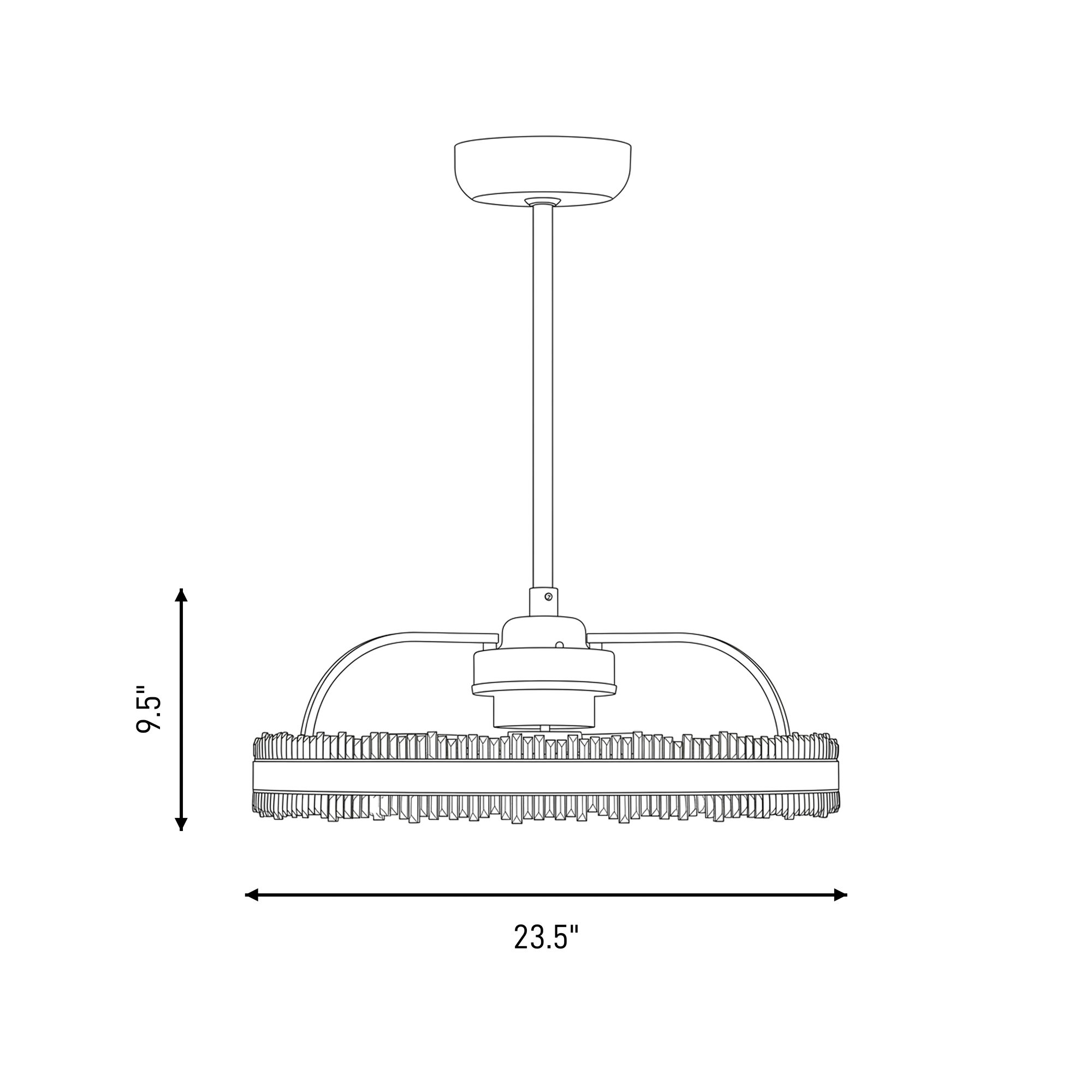 Image 7 Corona LED Fan D'Lier in Warm Brass (Fandelier) more views