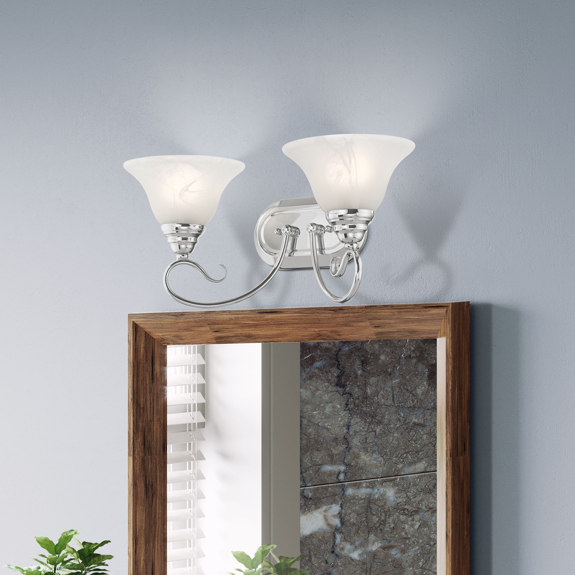 Coronado 2-Light 8.5-in Chrome Bell Vanity Light