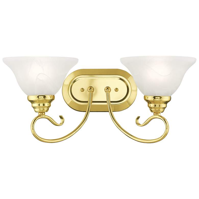 Image 1 Coronado 2-Light 8.5-in Polished Brass Bell Vanity Light