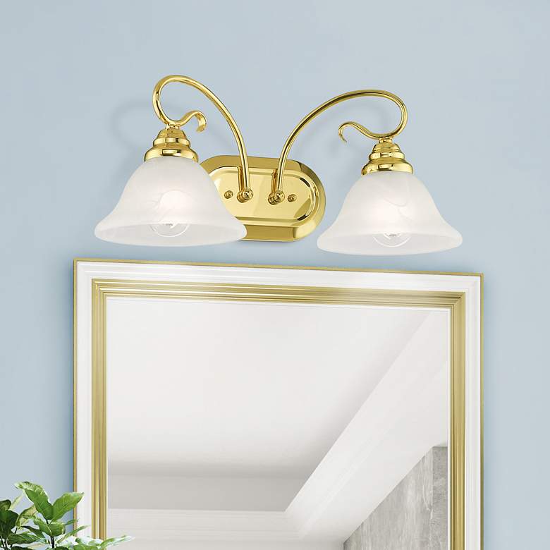 Image 1 Coronado 2-Light 8.5-in Polished Brass Bell Vanity Light