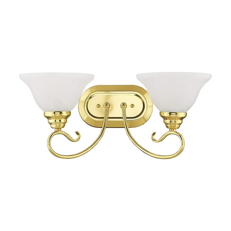 Image 3 Coronado 2-Light 8.5-in Polished Brass Bell Vanity Light more views
