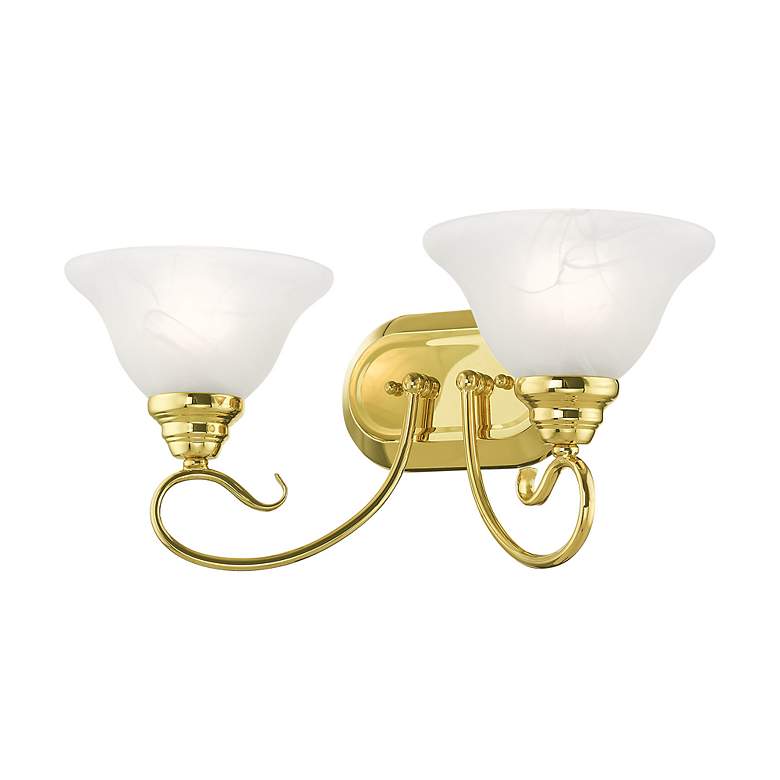 Image 7 Coronado 2-Light 8.5-in Polished Brass Bell Vanity Light more views