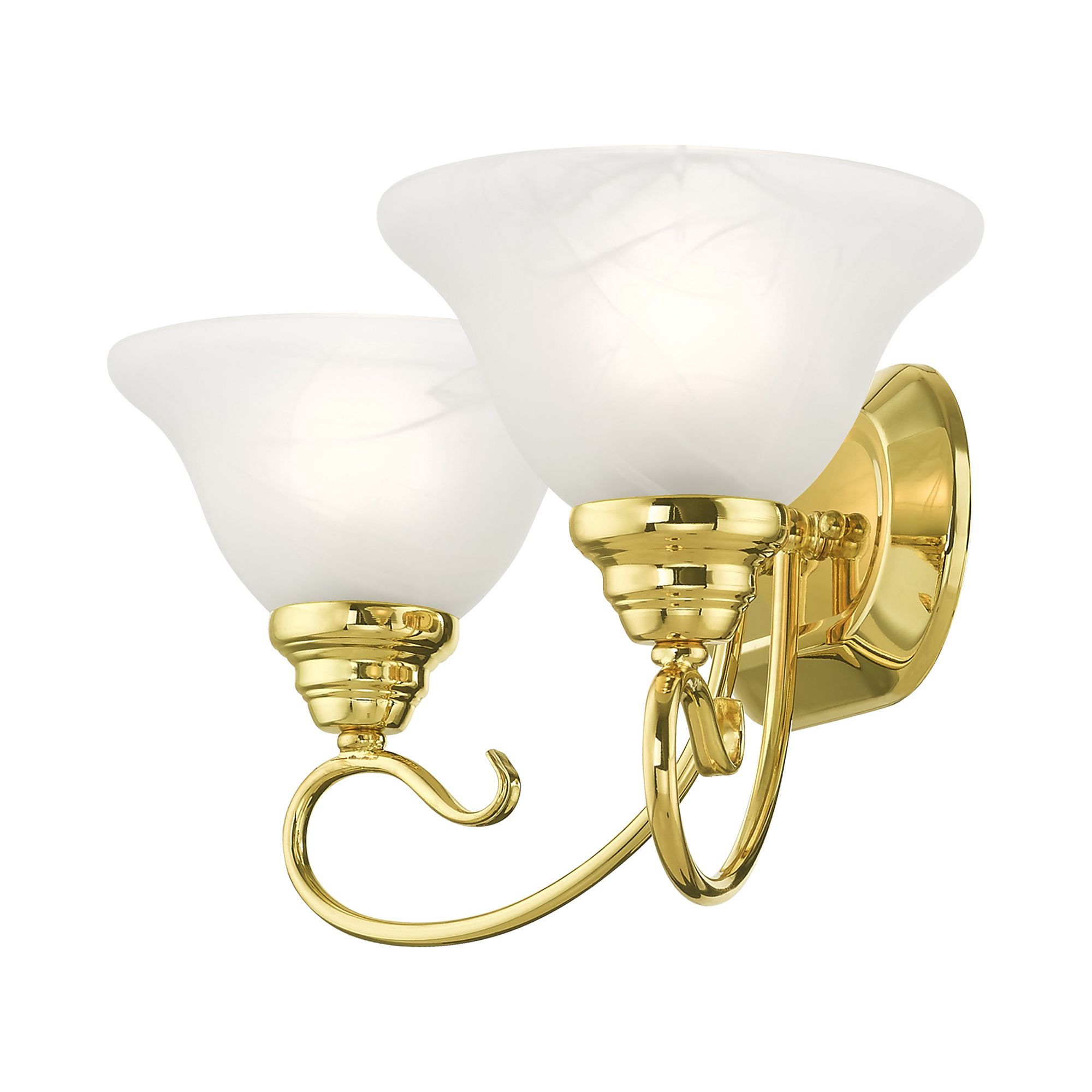 Coronado 2-Light 8.5-in Polished Brass Bell Vanity Light