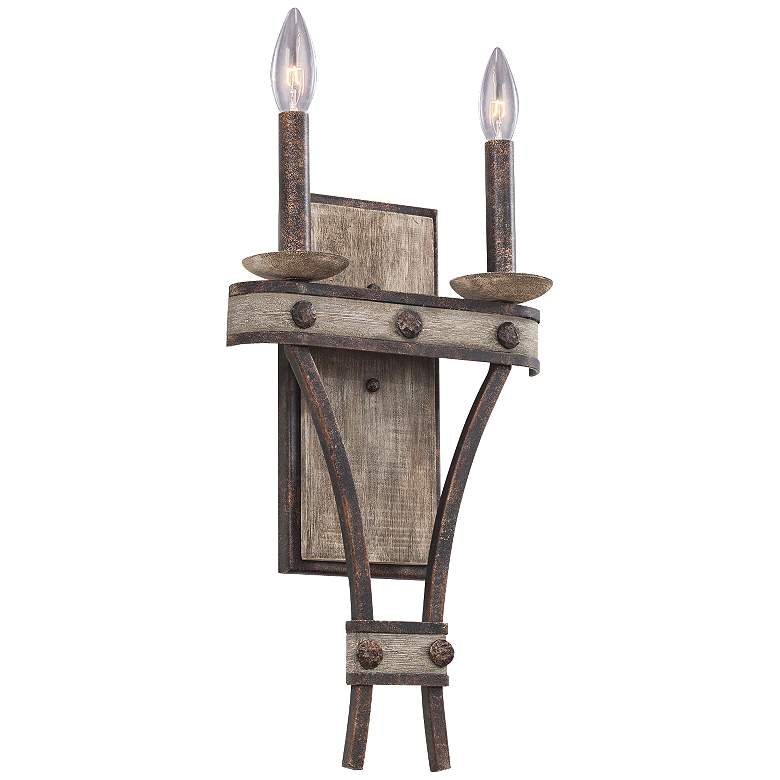 Image 1 Coronado 21" High Florence Gold 2-Light Wall Sconce
