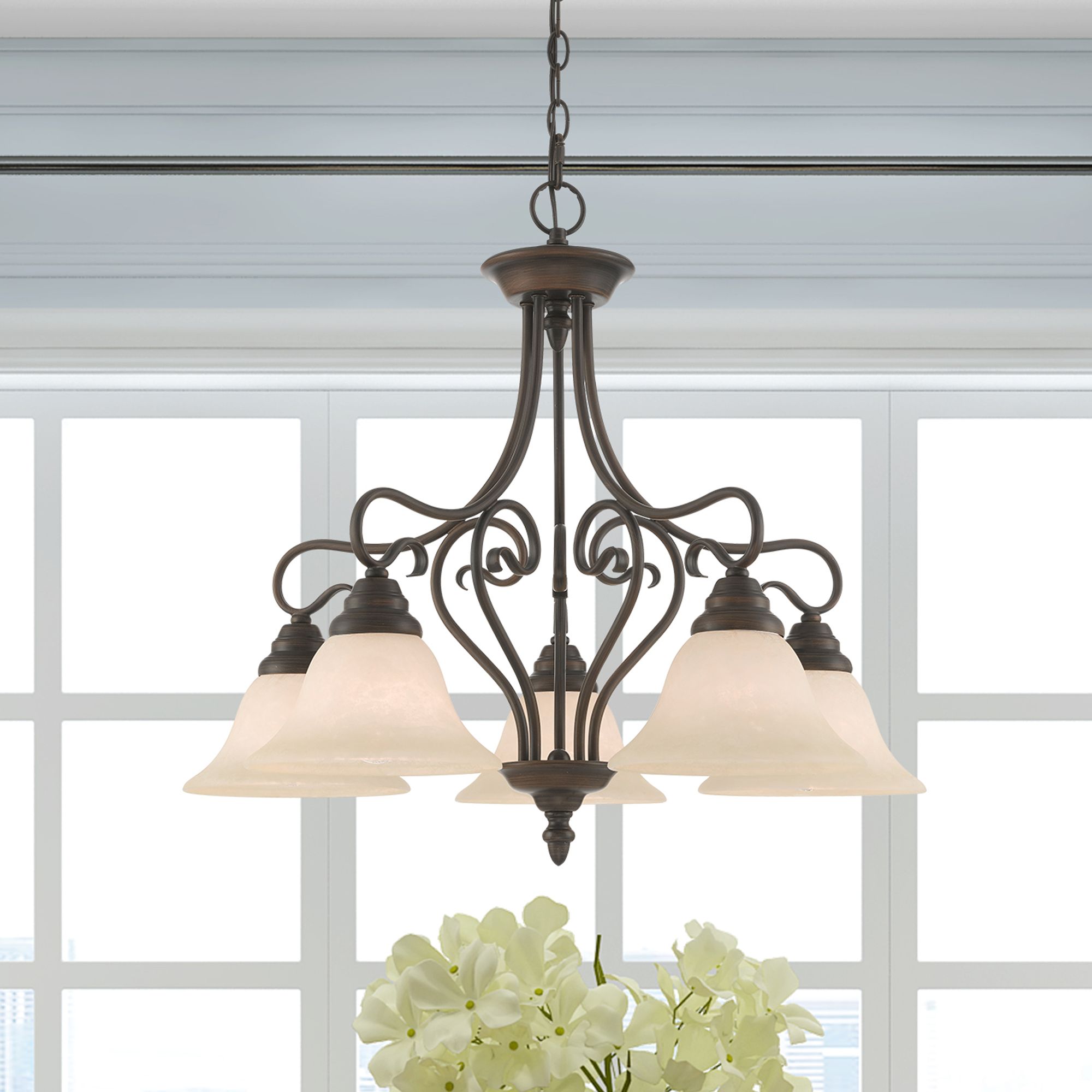 Coronado 25 1/2" Wide Imperial Bronze 5-Light Chandelier in scene