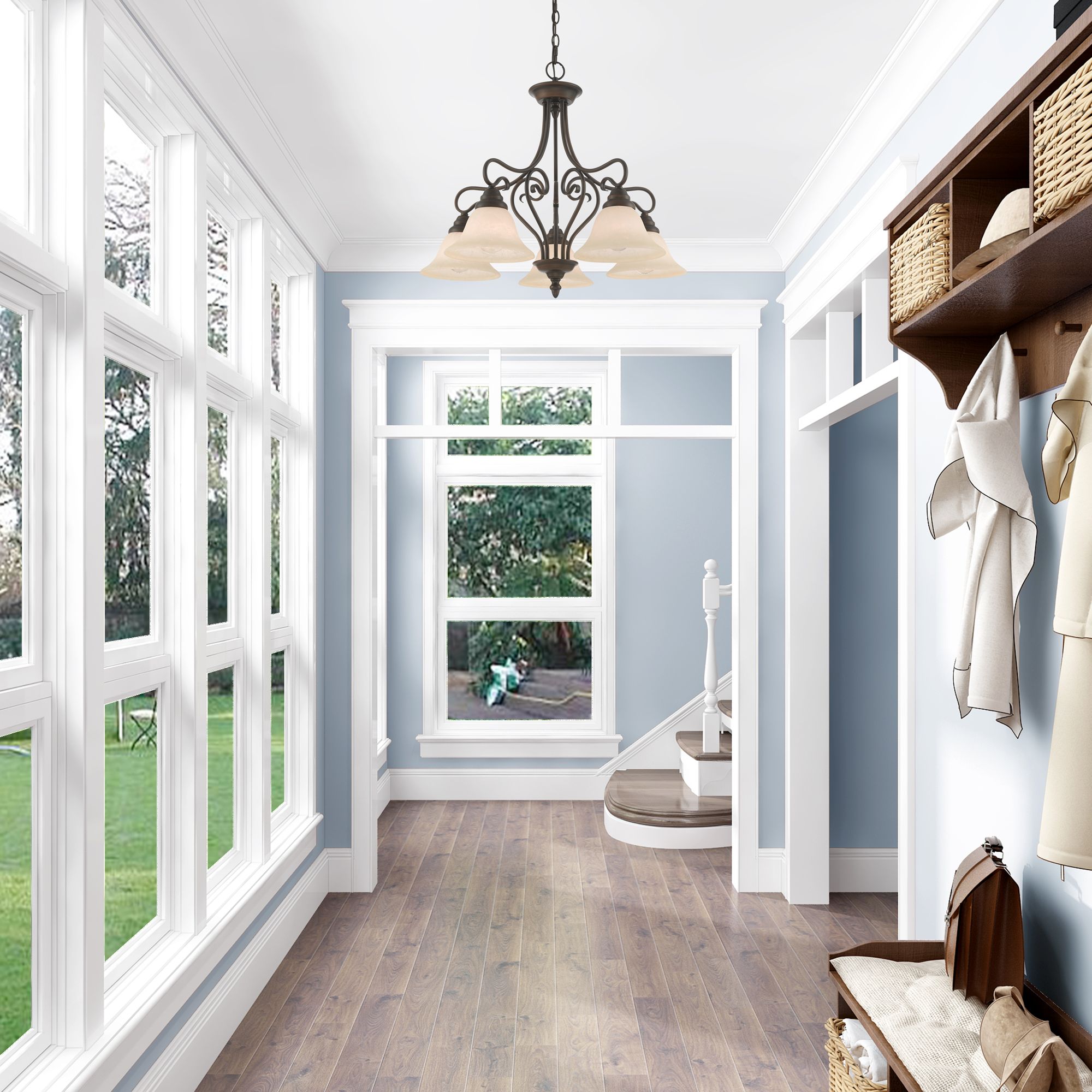 Coronado 25 1/2" Wide Imperial Bronze 5-Light Chandelier in scene