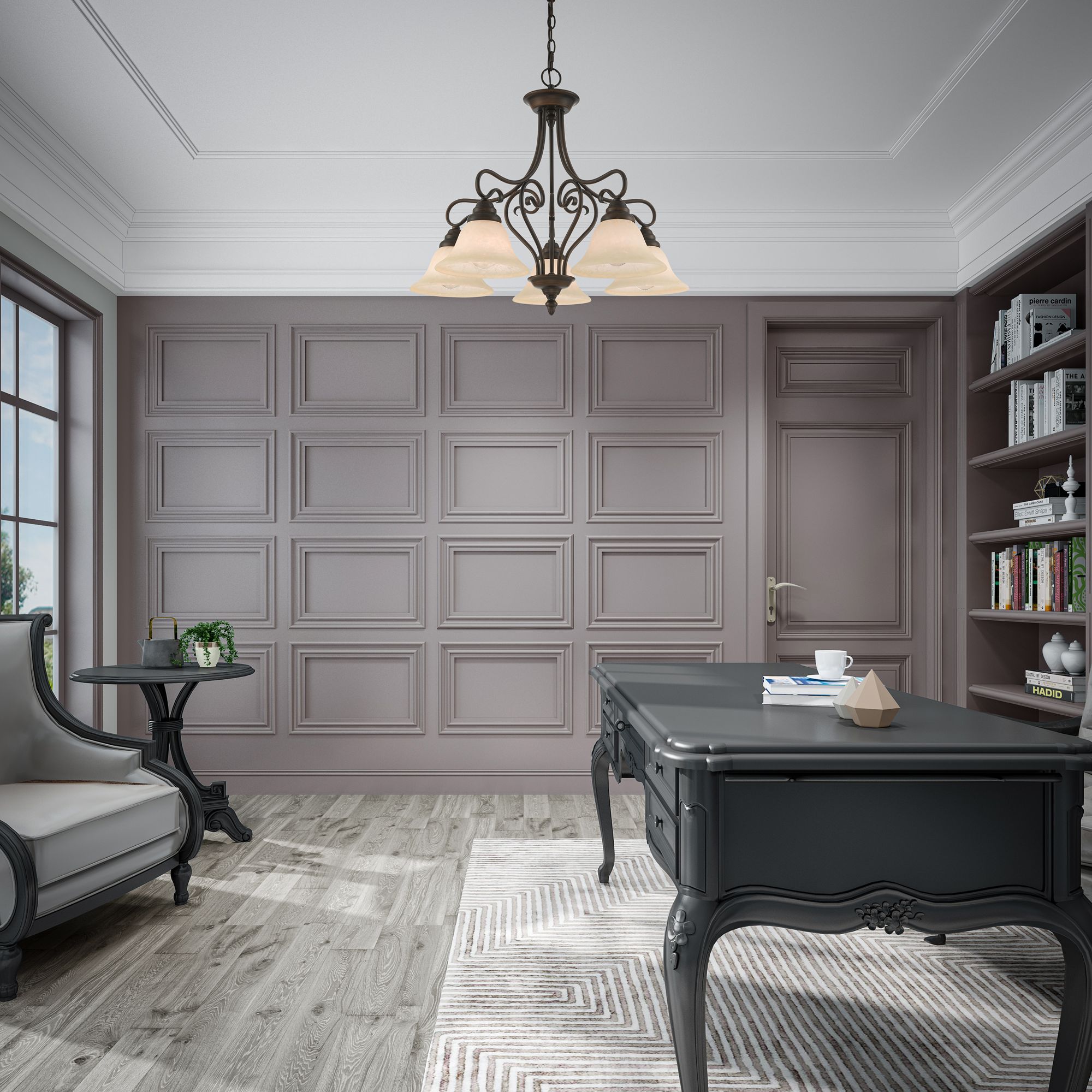 Coronado 25 1/2" Wide Imperial Bronze 5-Light Chandelier in scene