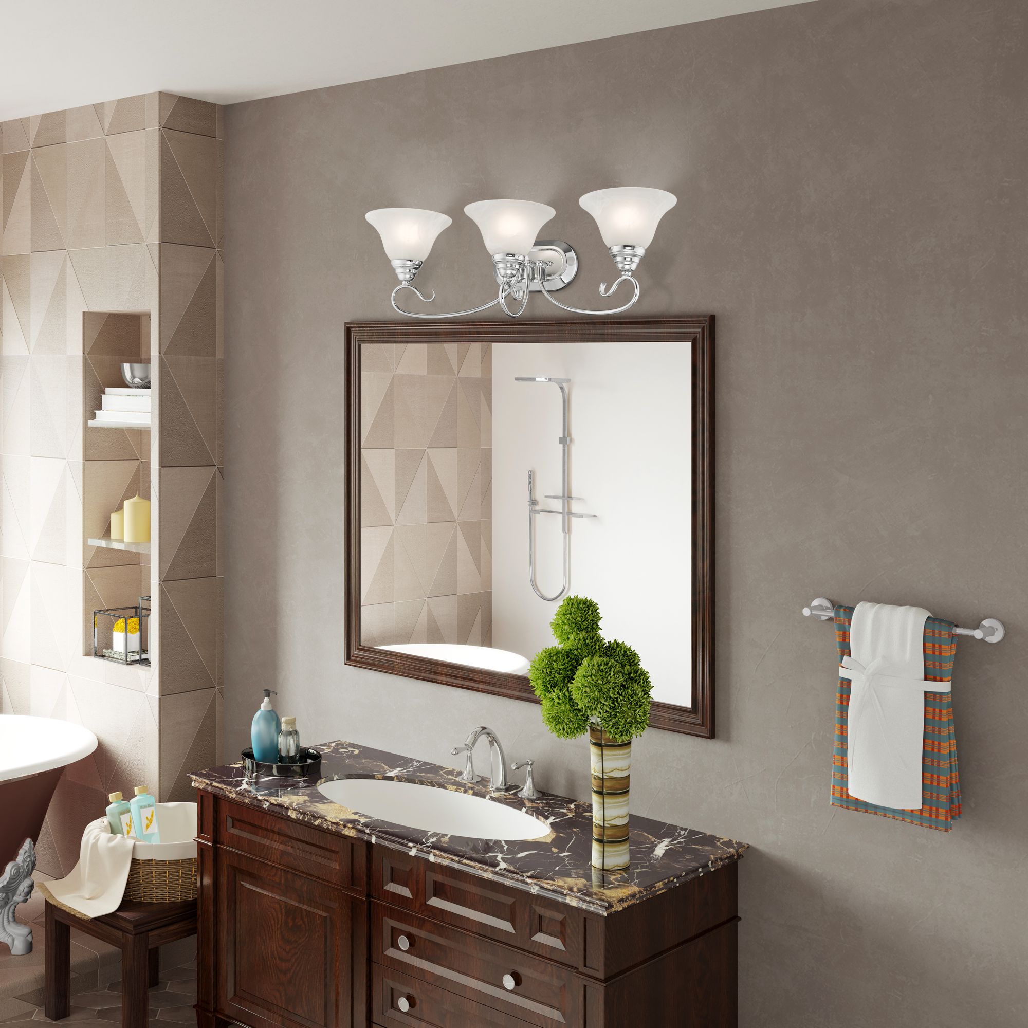 Coronado 3-Light 8.5-in Chrome Bell Vanity Light